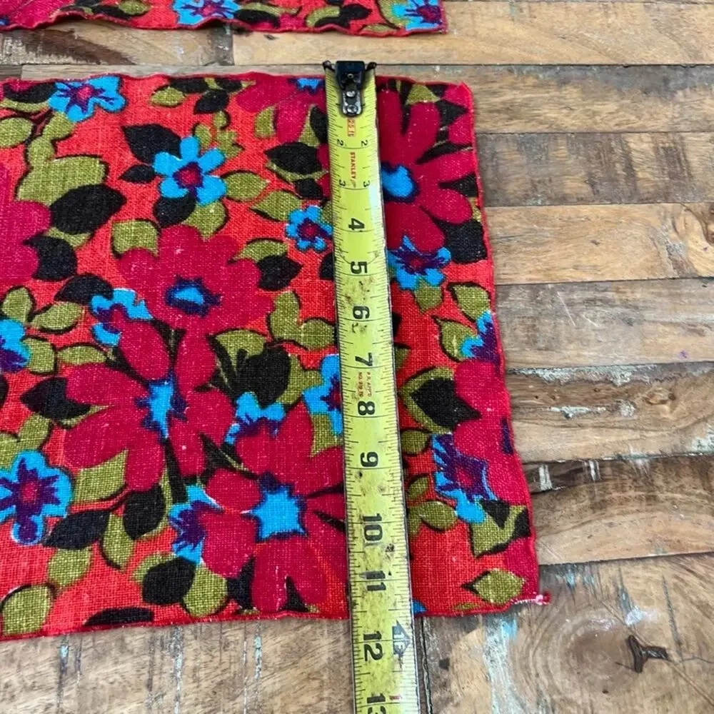 Woven Linen Napkins Towels Floral Multicolor Set of 4 (17